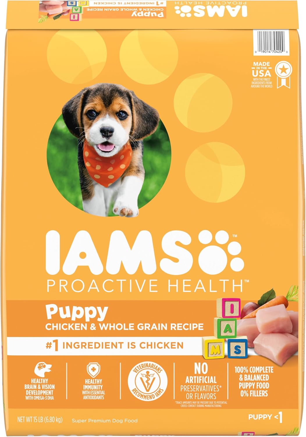 IAMS Smart Puppy Dry Dog Food with Real Chicken, 15 lb. Bag